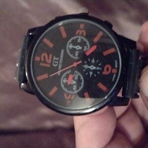 2/$20☺️ GT Grand Touring Black/Red Silicone Men's Watch